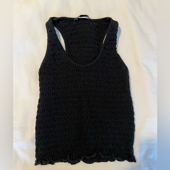 Ribbed black crop top - Picture 1 of 2